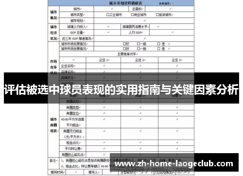 评估被选中球员表现的实用指南与关键因素分析