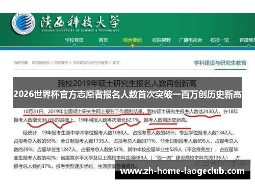 2026世界杯官方志愿者报名人数首次突破一百万创历史新高